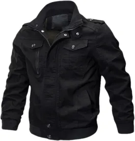 Adhdyuud Men Casual Multi Pocket Pilot Bomber Jacket Autumn Military Cargo Army Jackets Coat