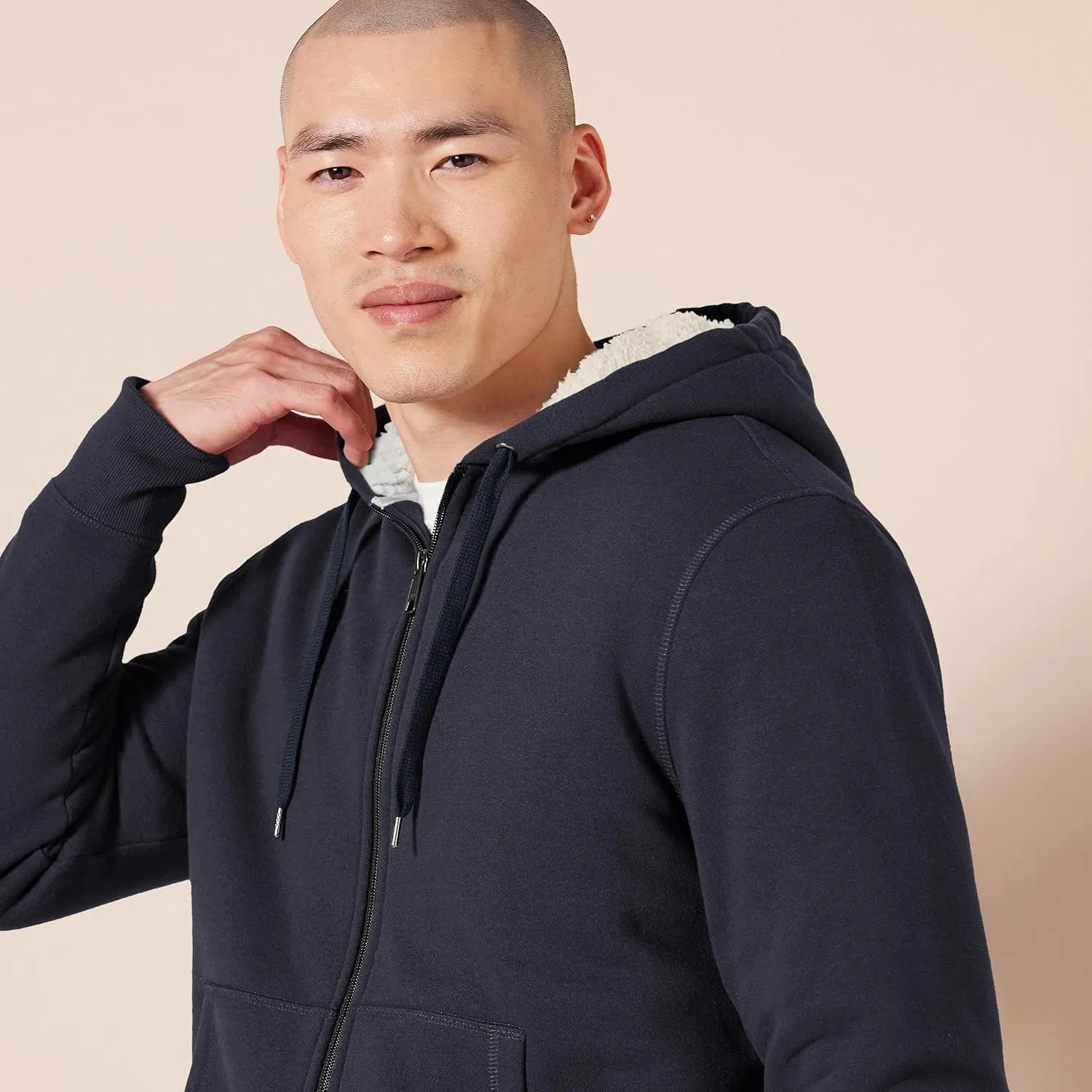 Amazon Essentials Hoodie For Men, Sherpa-Lined Full-Zip Fleece Sweatshirt