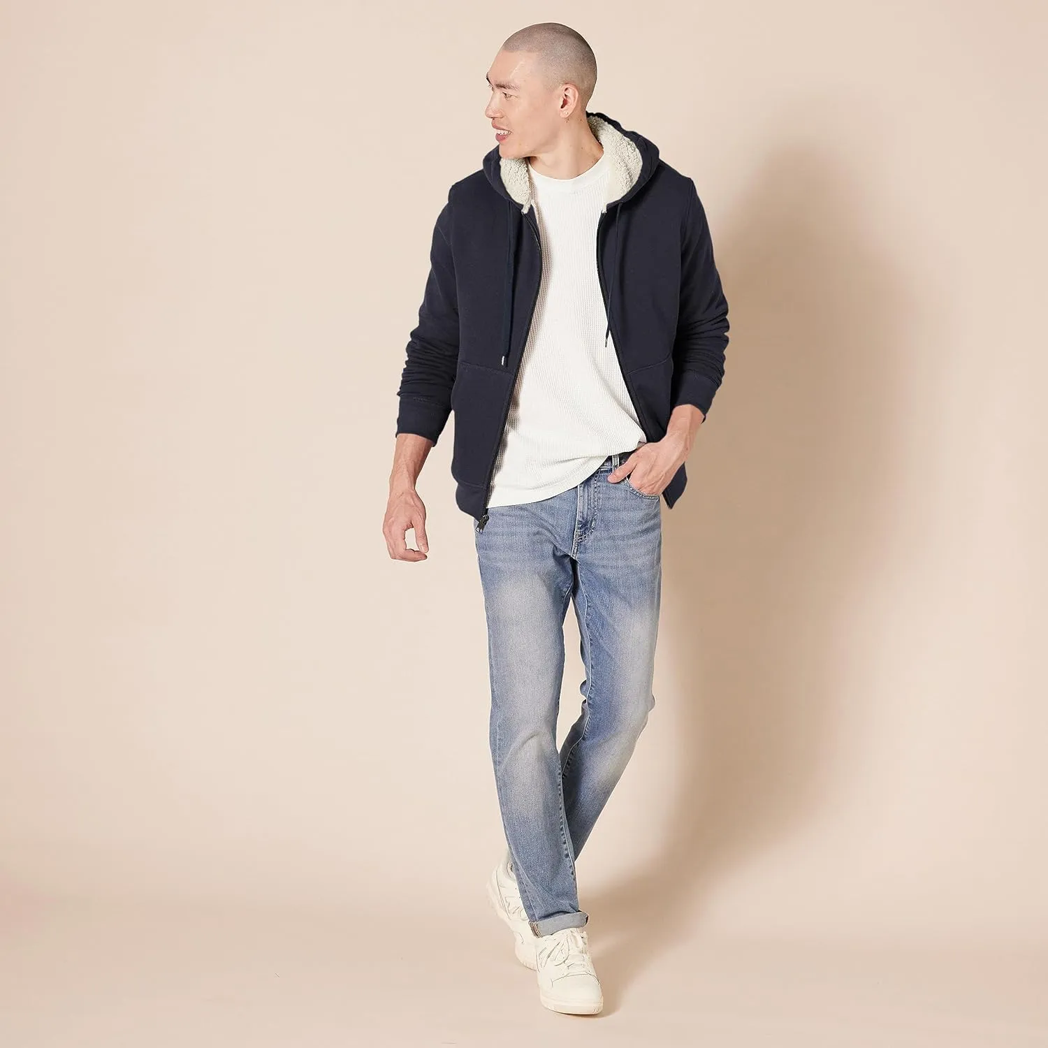 Amazon Essentials Hoodie For Men, Sherpa-Lined Full-Zip Fleece Sweatshirt