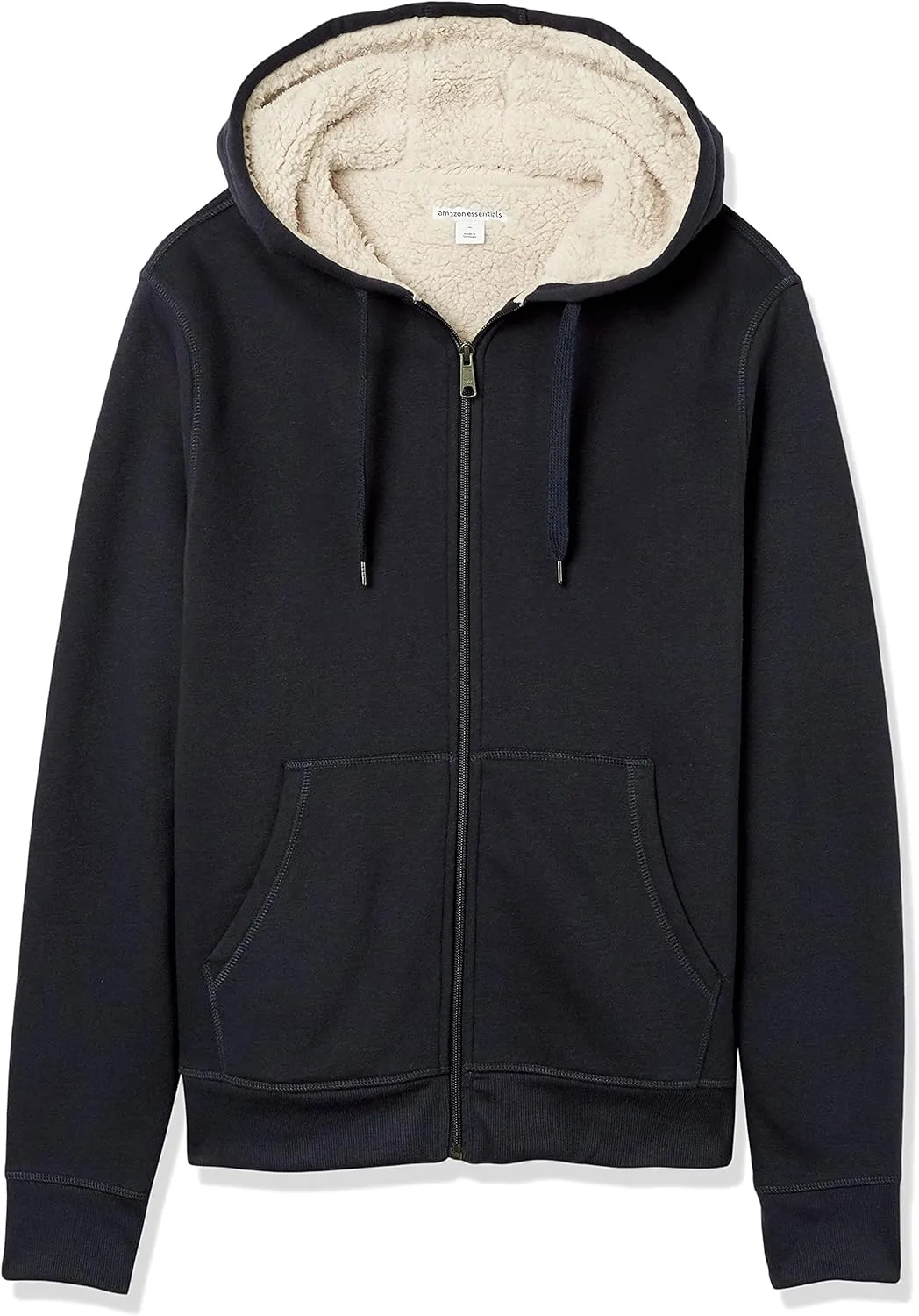 Amazon Essentials Hoodie For Men, Sherpa-Lined Full-Zip Fleece Sweatshirt