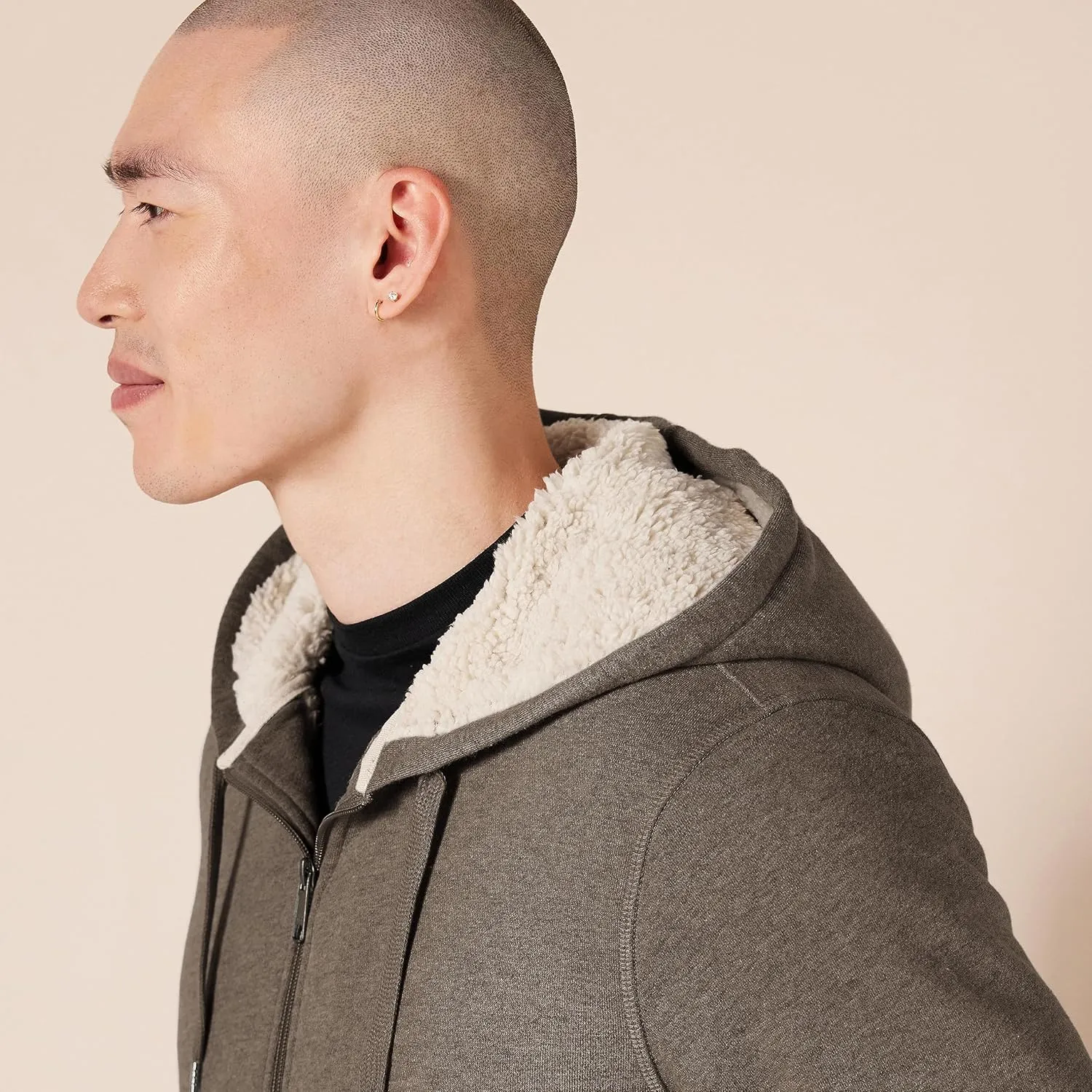 Amazon Essentials Hoodie For Men, Sherpa-Lined Full-Zip Fleece Sweatshirt