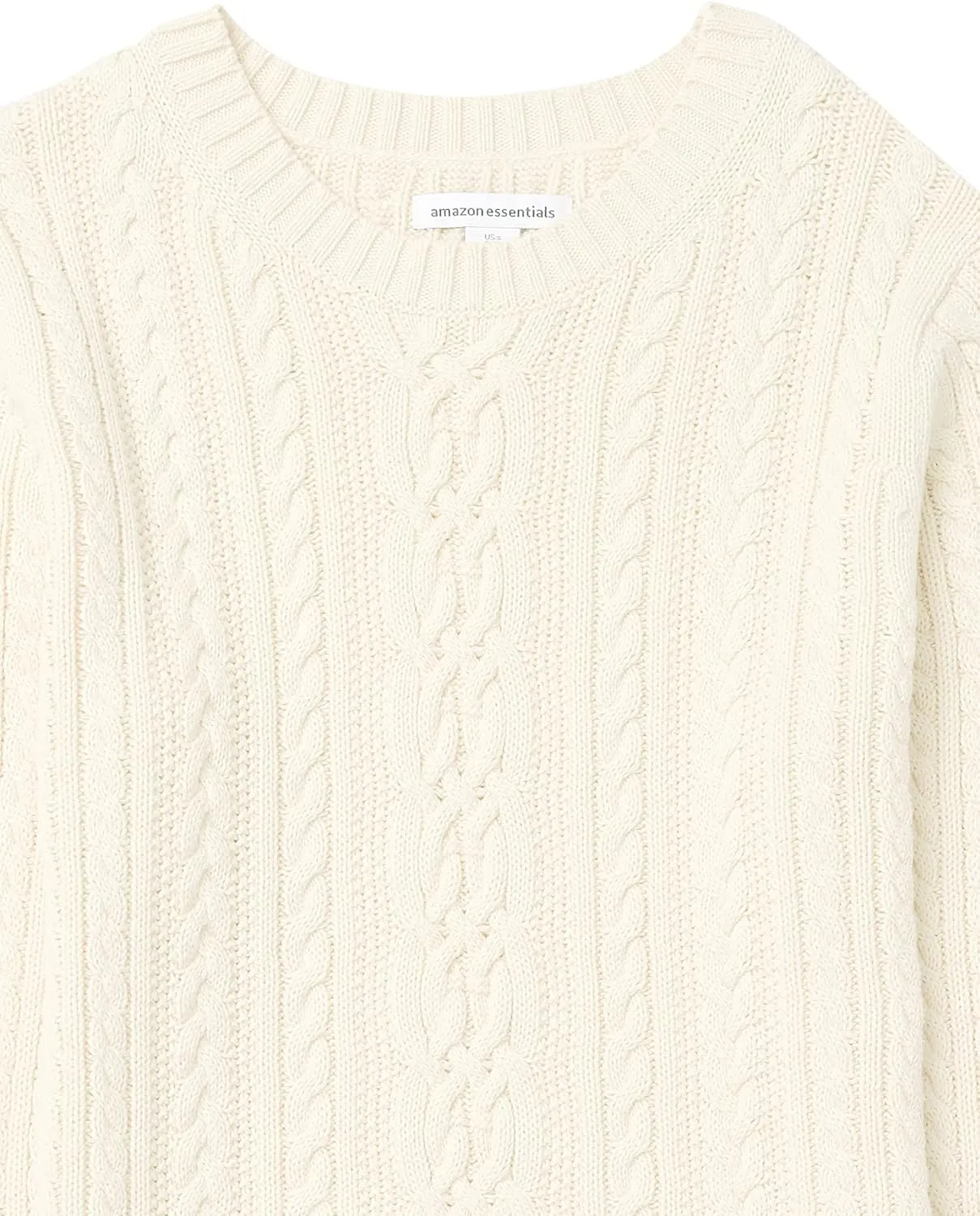 Amazon Essentials Women's Soft Fisherman Cable Long-Sleeve Crewneck Sweater (Available in Plus Size)
