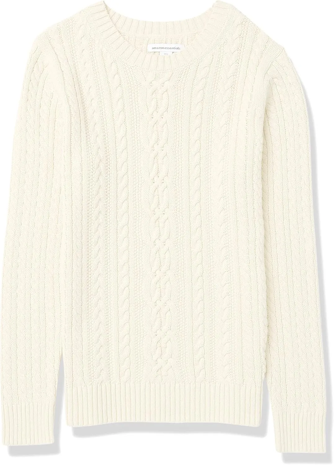 Amazon Essentials Women's Soft Fisherman Cable Long-Sleeve Crewneck Sweater (Available in Plus Size)