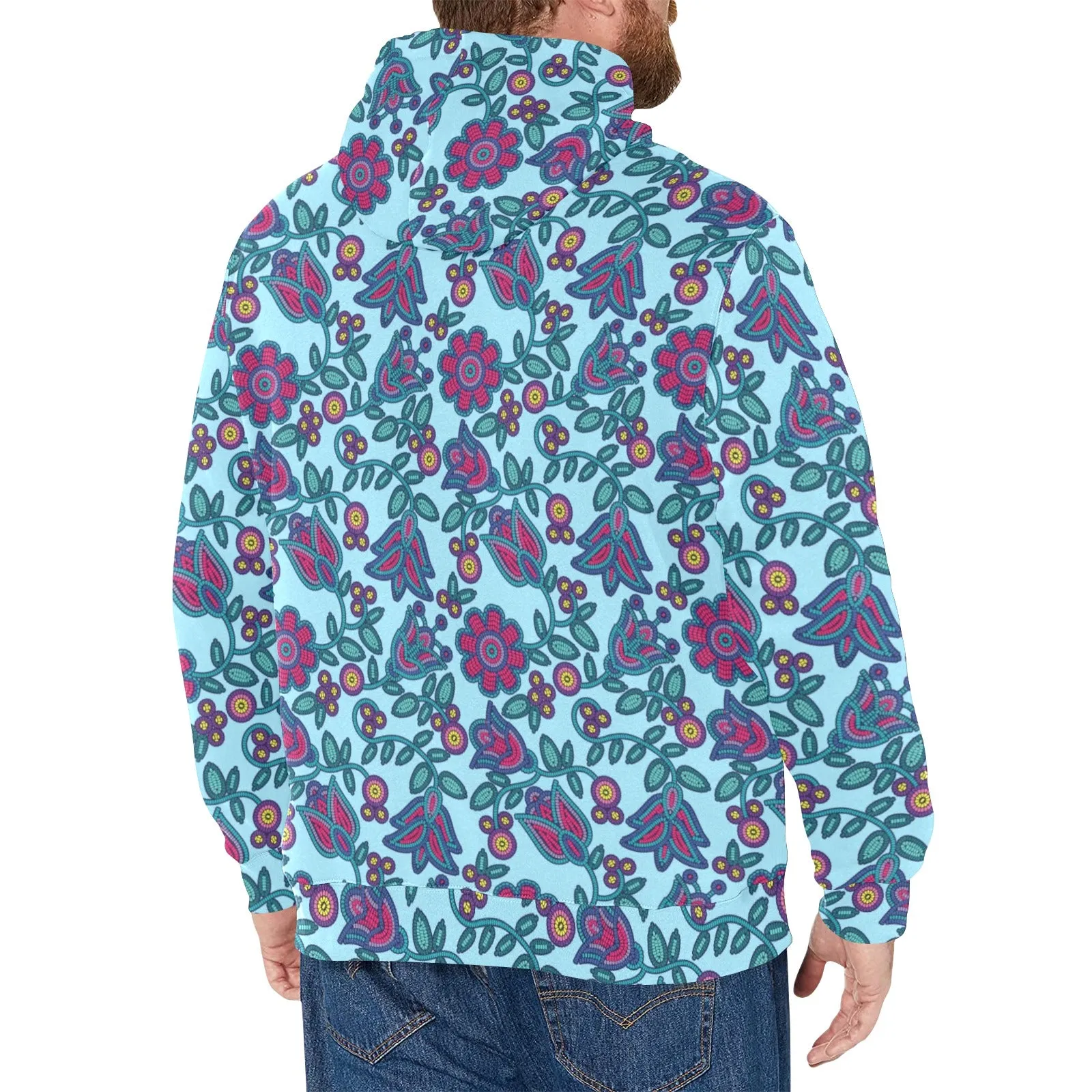 Beaded Nouveau Marine Men's Long Sleeve Fleece Hoodie