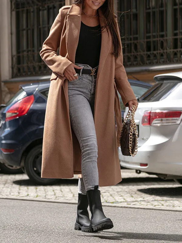 Belted Maxi Woolen Coat