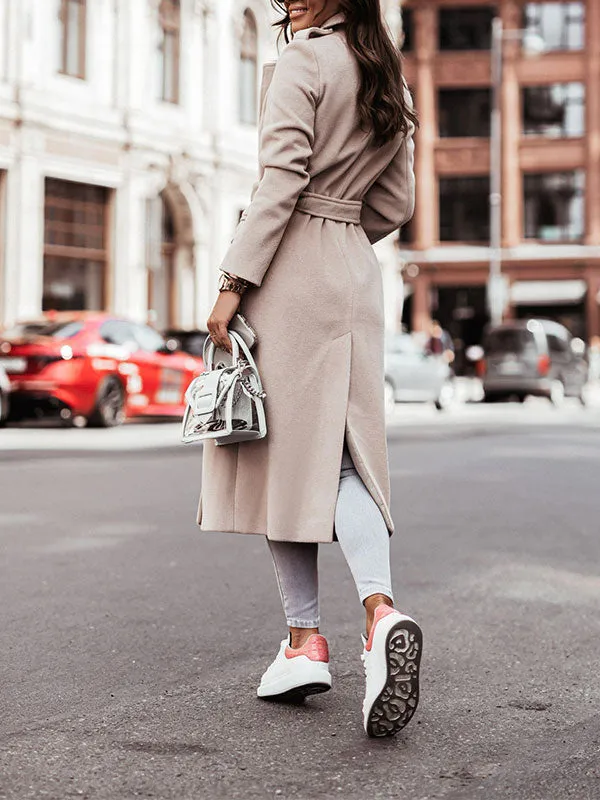 Belted Maxi Woolen Coat