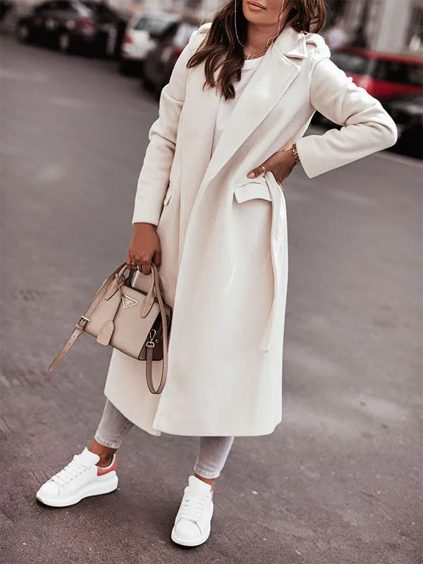 Belted Maxi Woolen Coat