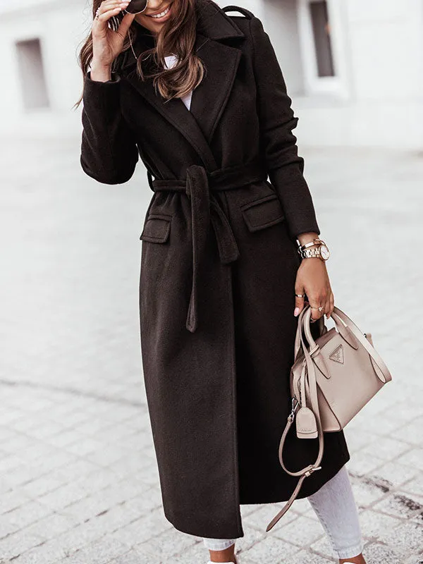 Belted Maxi Woolen Coat