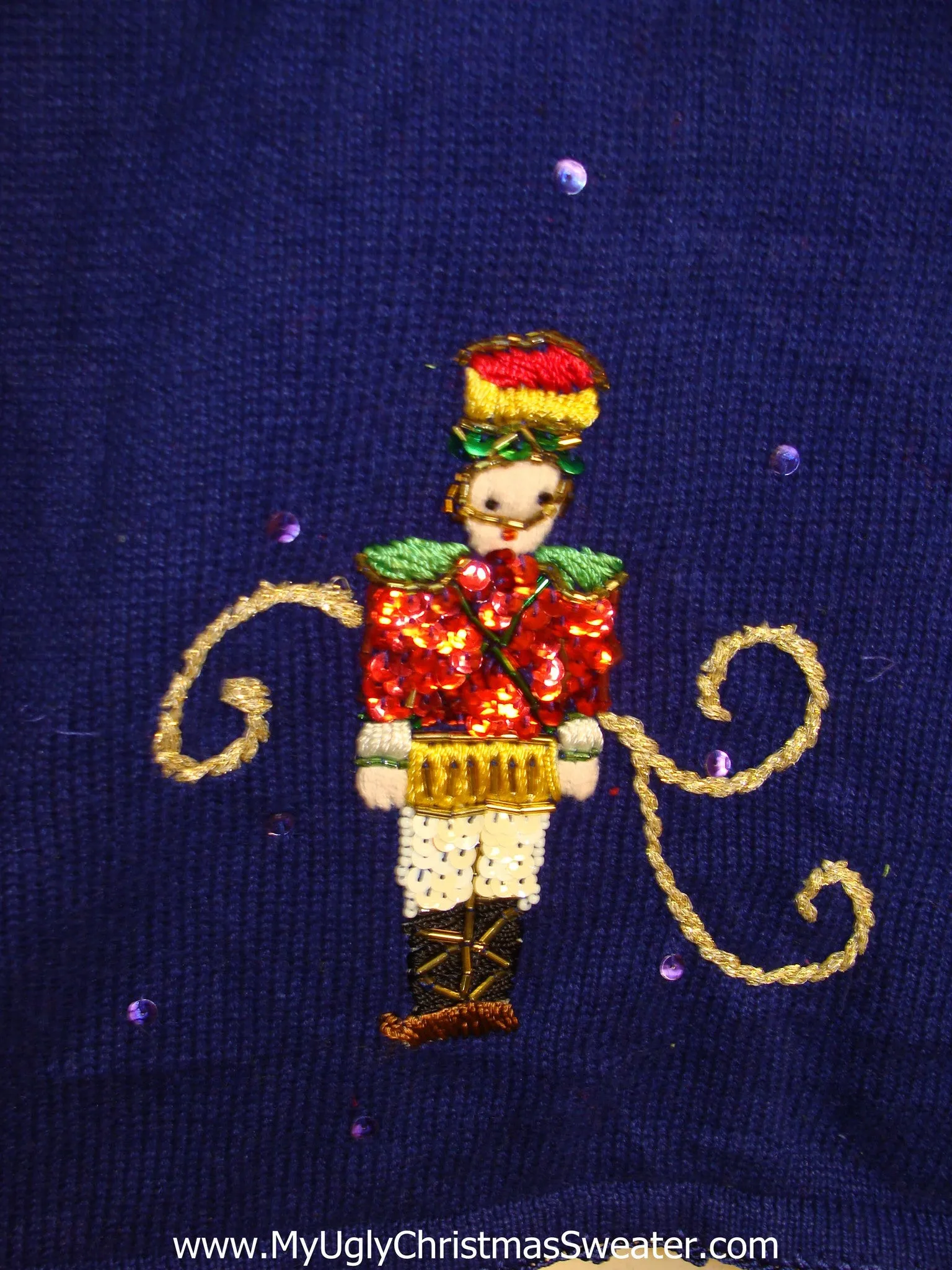 Bling Filled Bright Blue Cute Christmas Sweater
