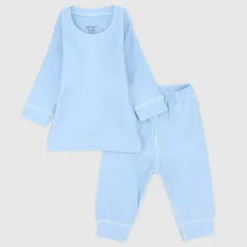 Blue Long-Sleeved Thermal Underwear Set