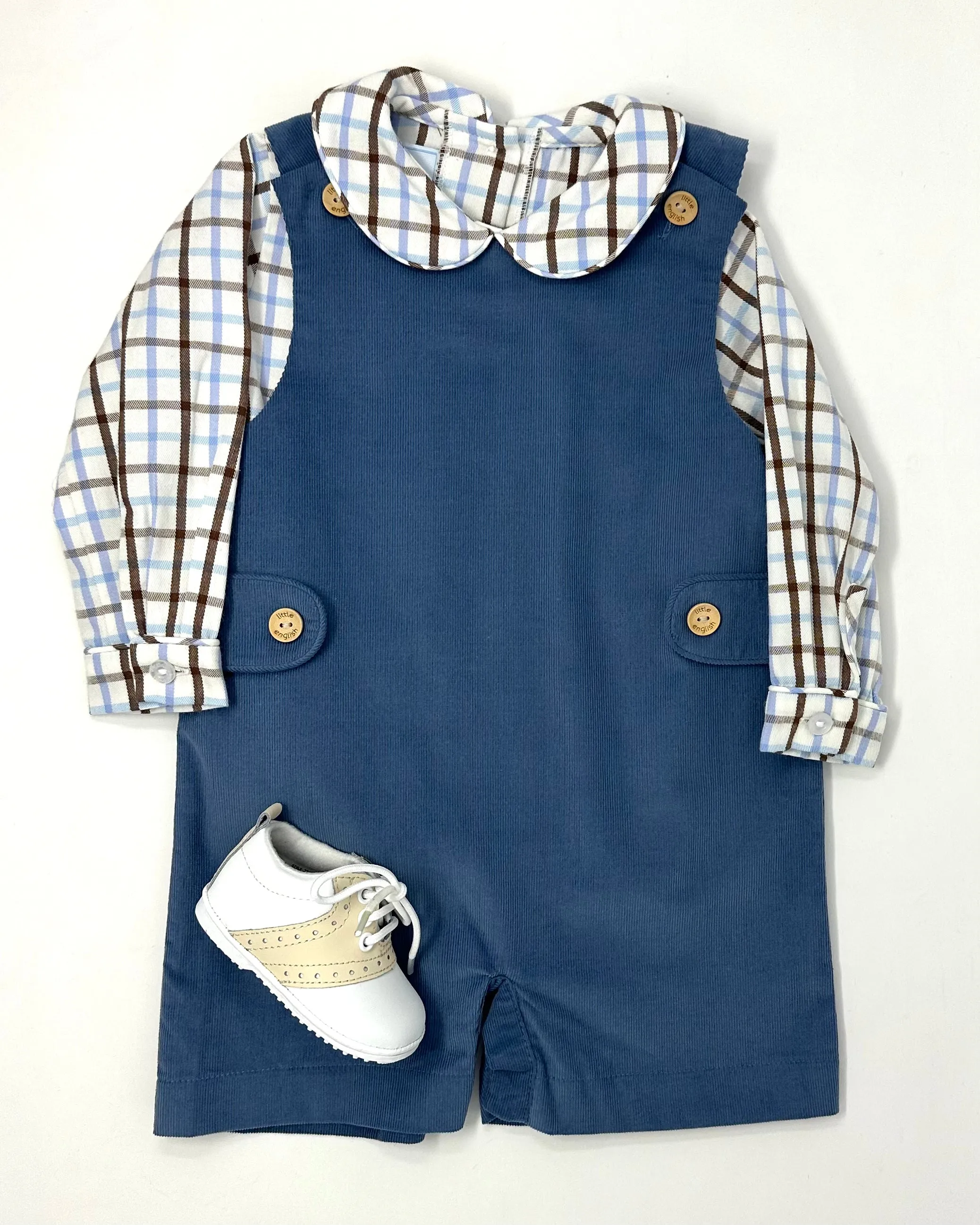 Button Tab John John - Stormy Blue Corduroy