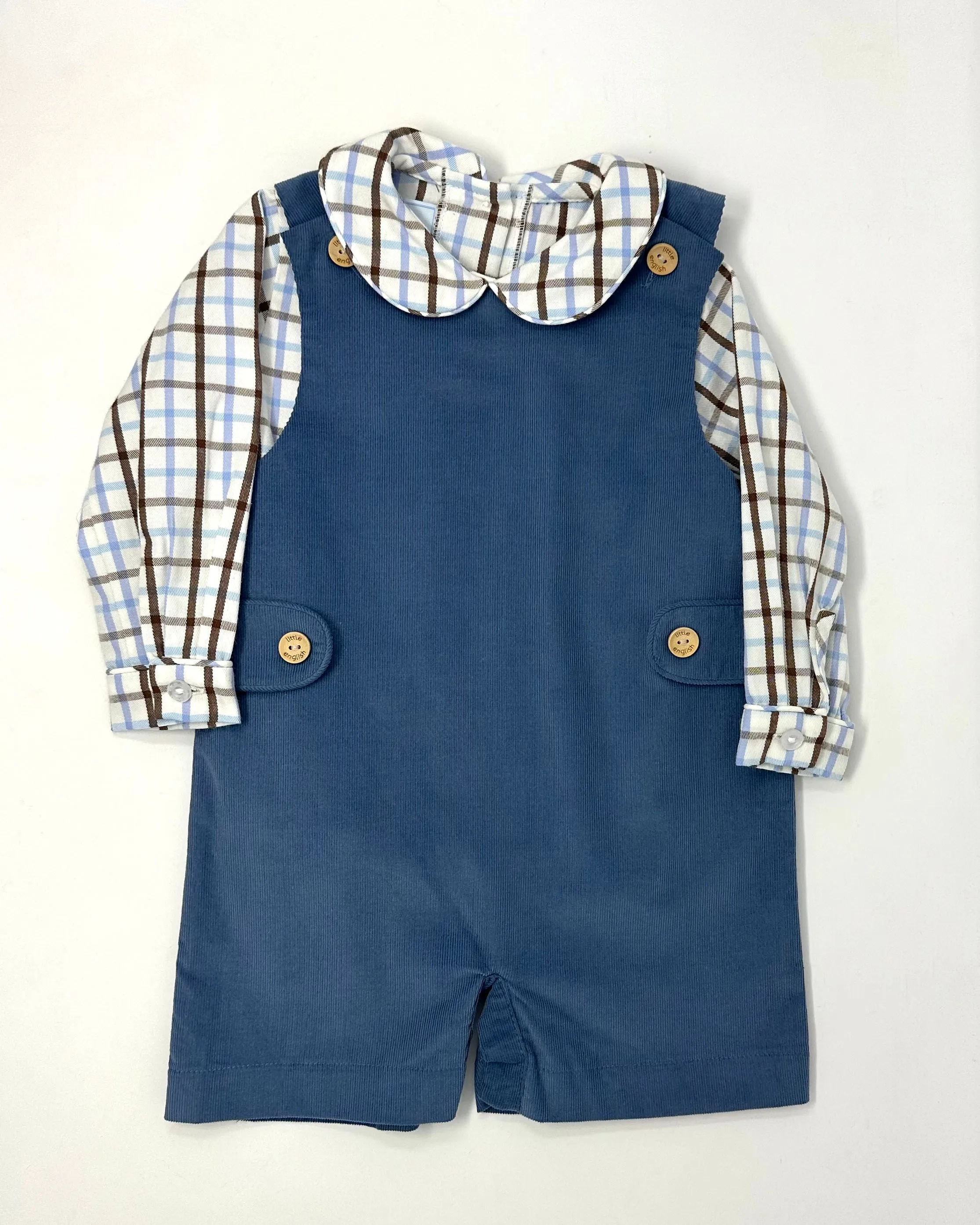 Button Tab John John - Stormy Blue Corduroy