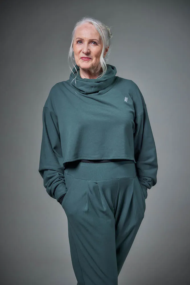 Cropped Gaiter Sweatshirt - Pine