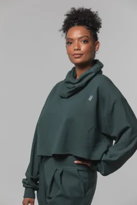 Cropped Gaiter Sweatshirt - Pine