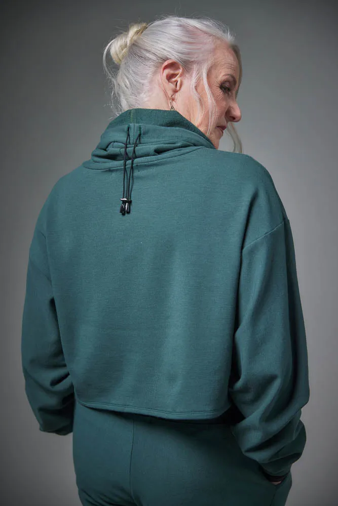 Cropped Gaiter Sweatshirt - Pine