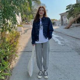 Denim Jacket With Turn-Down Collar