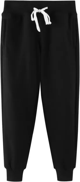 DILBYKE Boys Active Pants Fleece Jogger Sweatpants with Pockets, Thick Kids Bottom Trousers