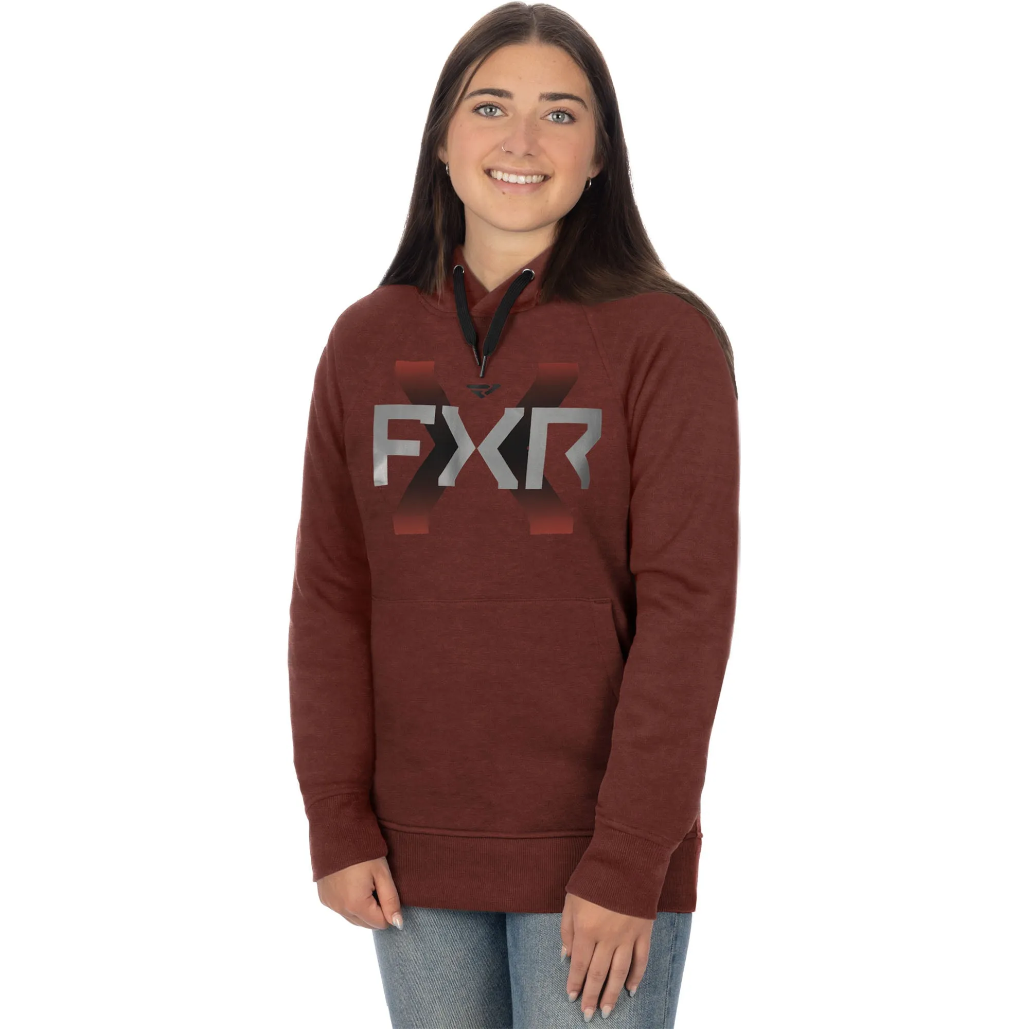 FXR Victory Pullover Hoodie Rust Heather/Grey Red