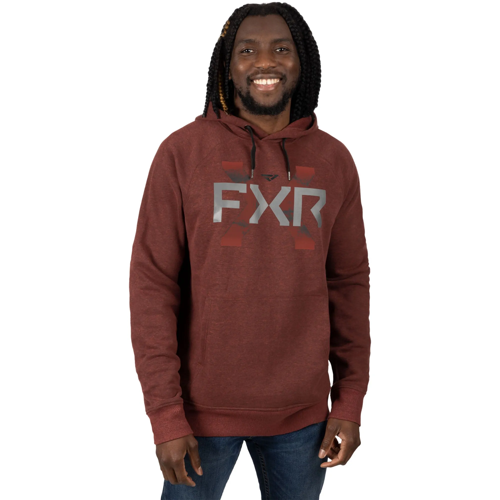 FXR Victory Pullover Hoodie Rust Heather/Grey Red