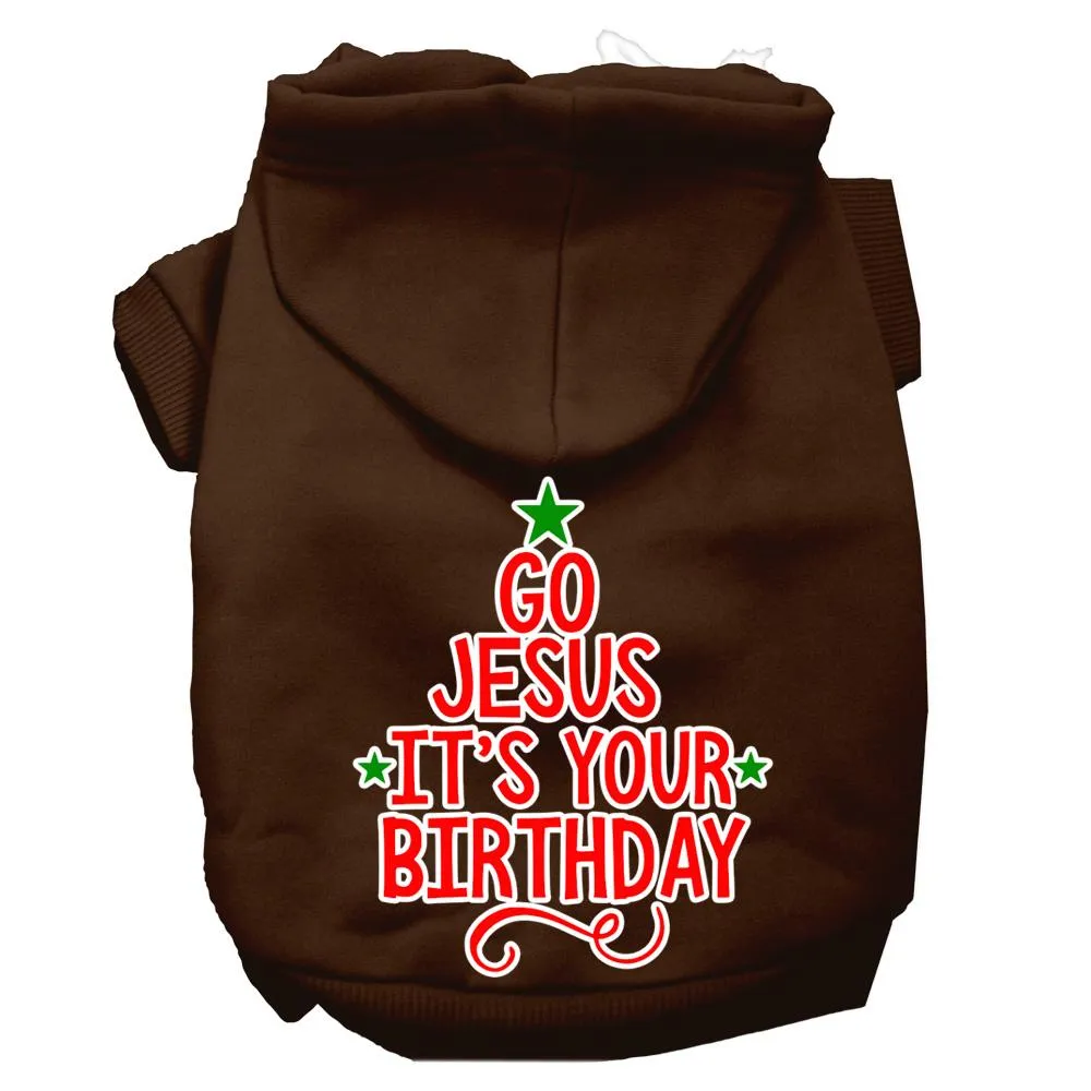 Go Jesus Screen Print Dog Hoodie Brown M (12)