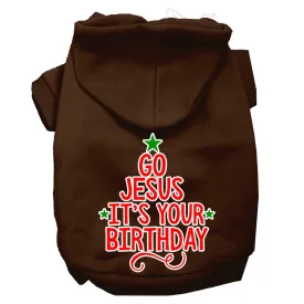 Go Jesus Screen Print Dog Hoodie Brown M (12)