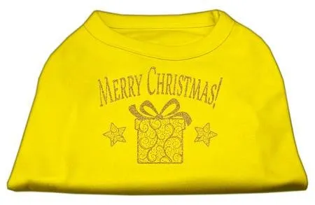 Golden Christmas Present Dog Shirt Yellow Med (12)