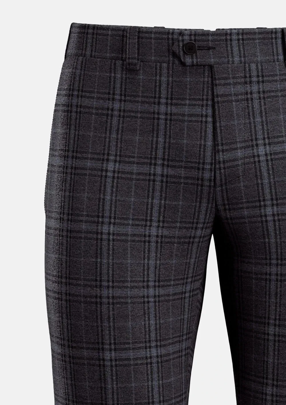 Grey Two-Tone Plaid Pants