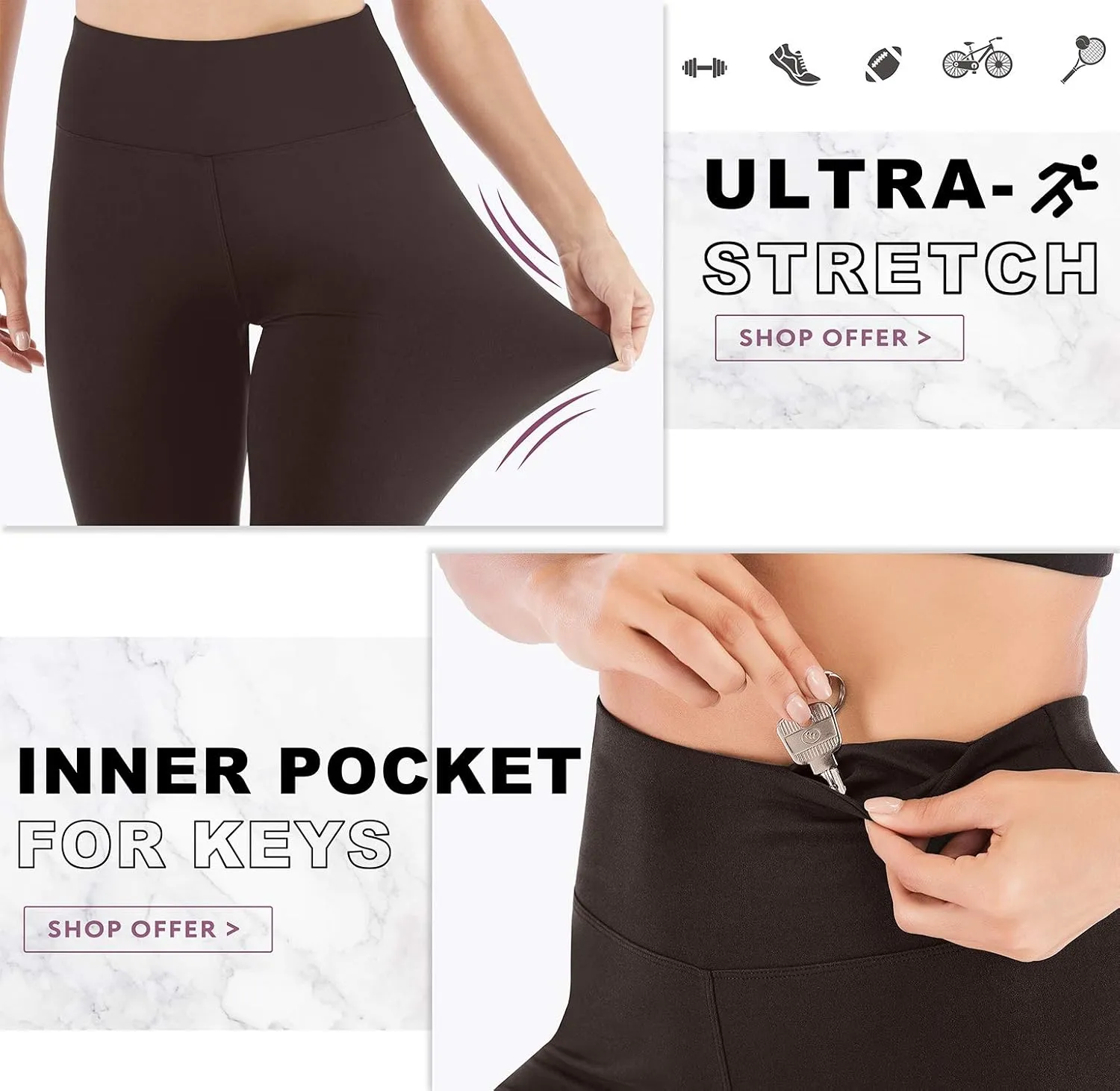 IUGA High Waisted Leggings for Women Running Workout Leggings with Inner Pocket Yoga Pants for Women