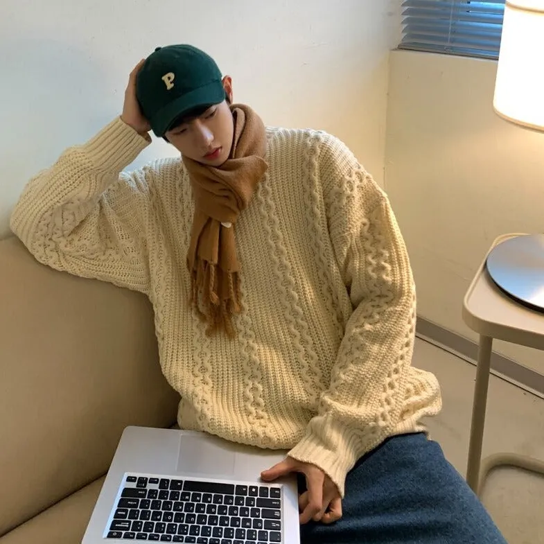 [Korean Style] 4 Colors Wool Oversized Knitted Sweater