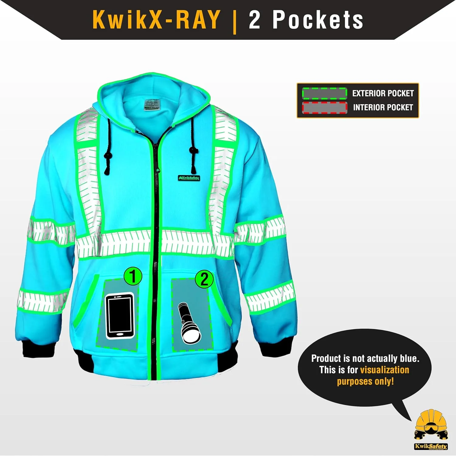 KwikSafety - Charlotte, NC - Men's Fleece Safety Hoodie | PPE Hi Vis Reflective Work Jackets