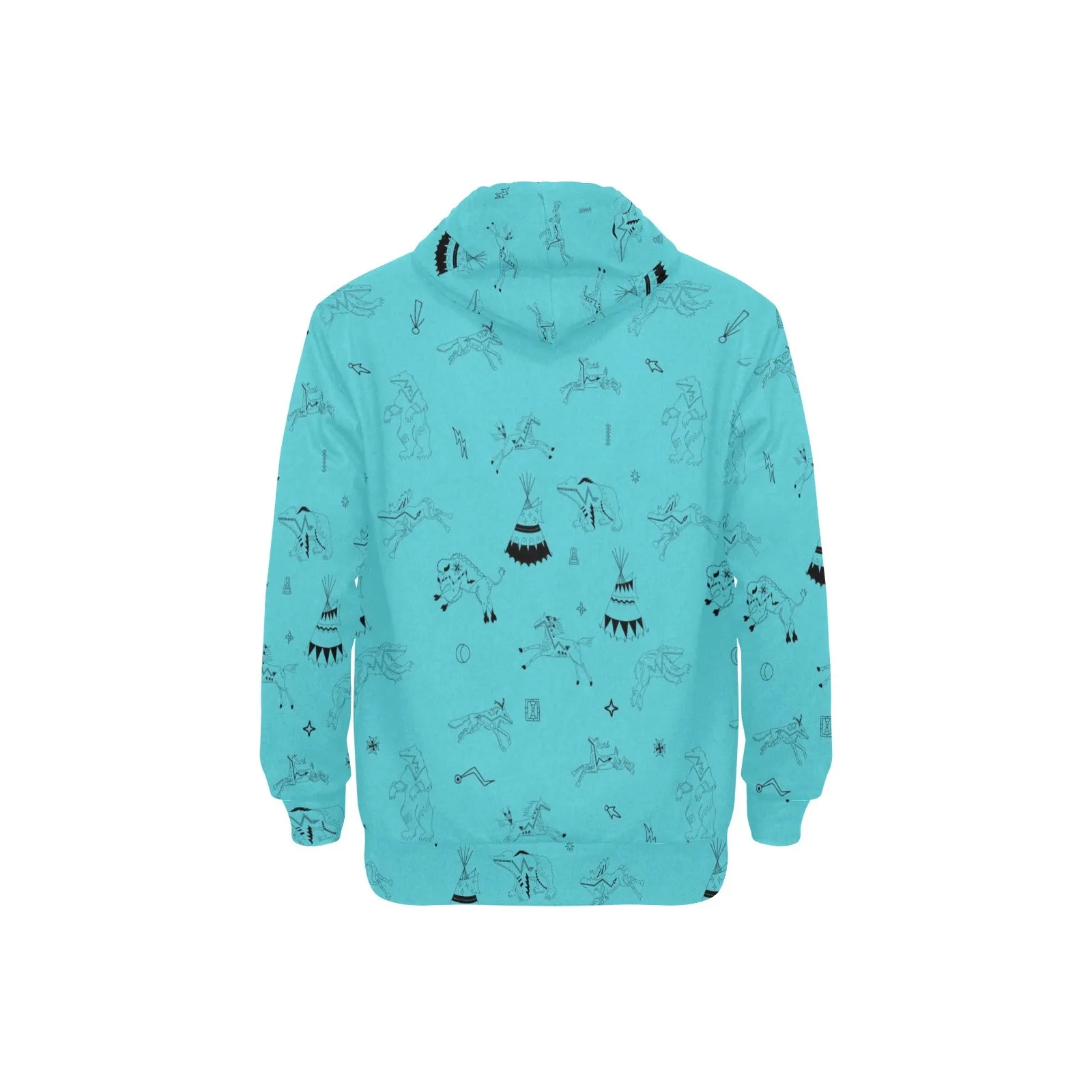 Ledger Dabbles Torquoise Men's Long Sleeve Fleece Hoodie
