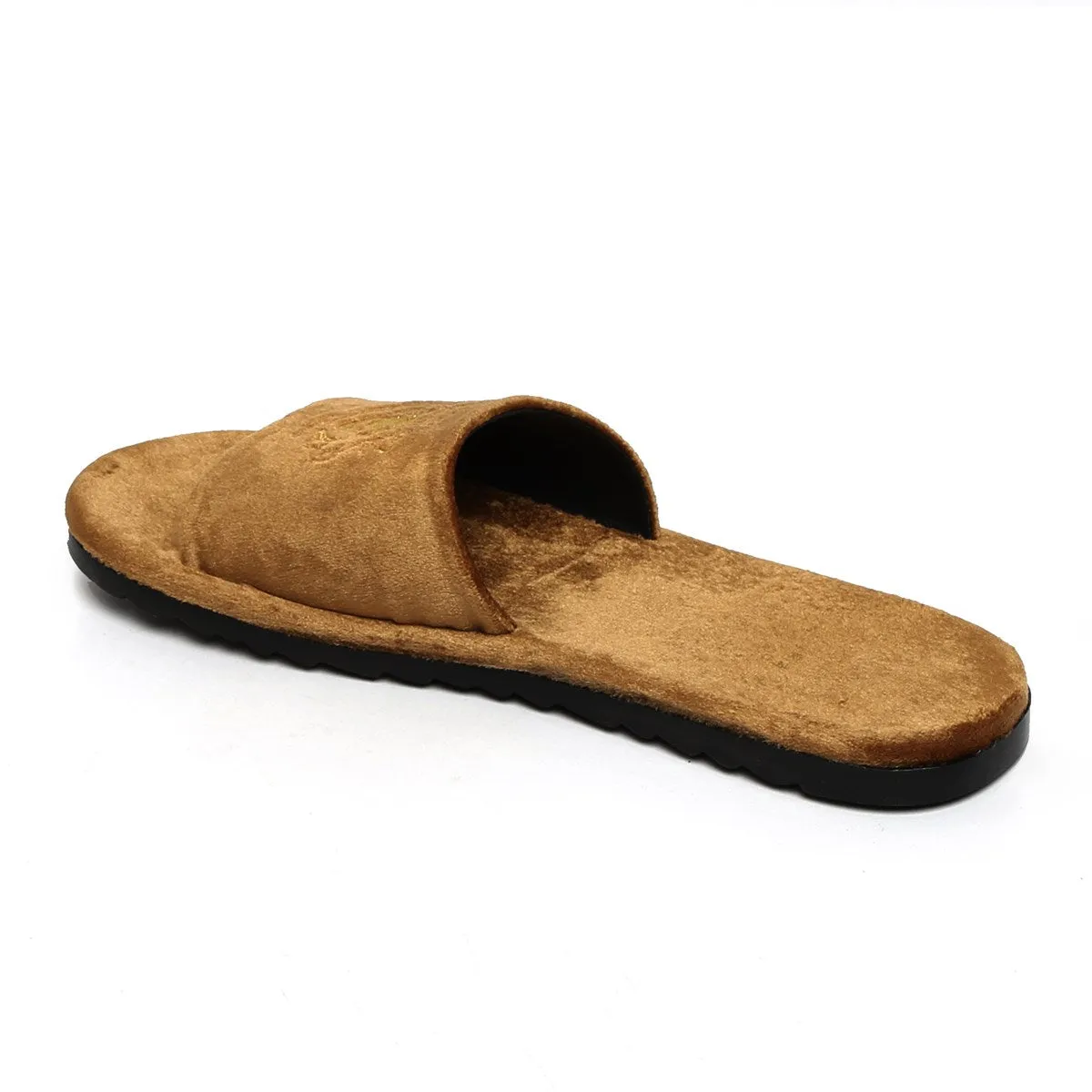 Lioness Tan Two Tone Full Velvet Women Slippers By Brune & Bareskin