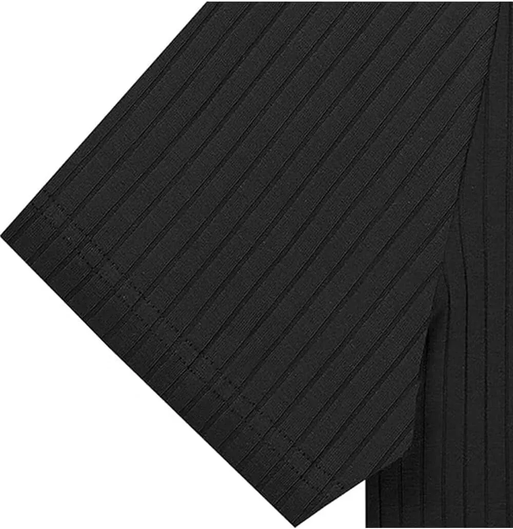 Men's Polo Shirts Short Sleeve T Shirts Ribbed Knit Zipper Polo Shirts Fashion Casual Golf Tee