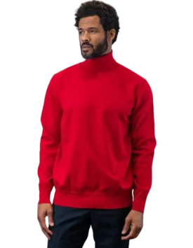 Men's Red Turtleneck Sweaters Light Blend Regular-Fit