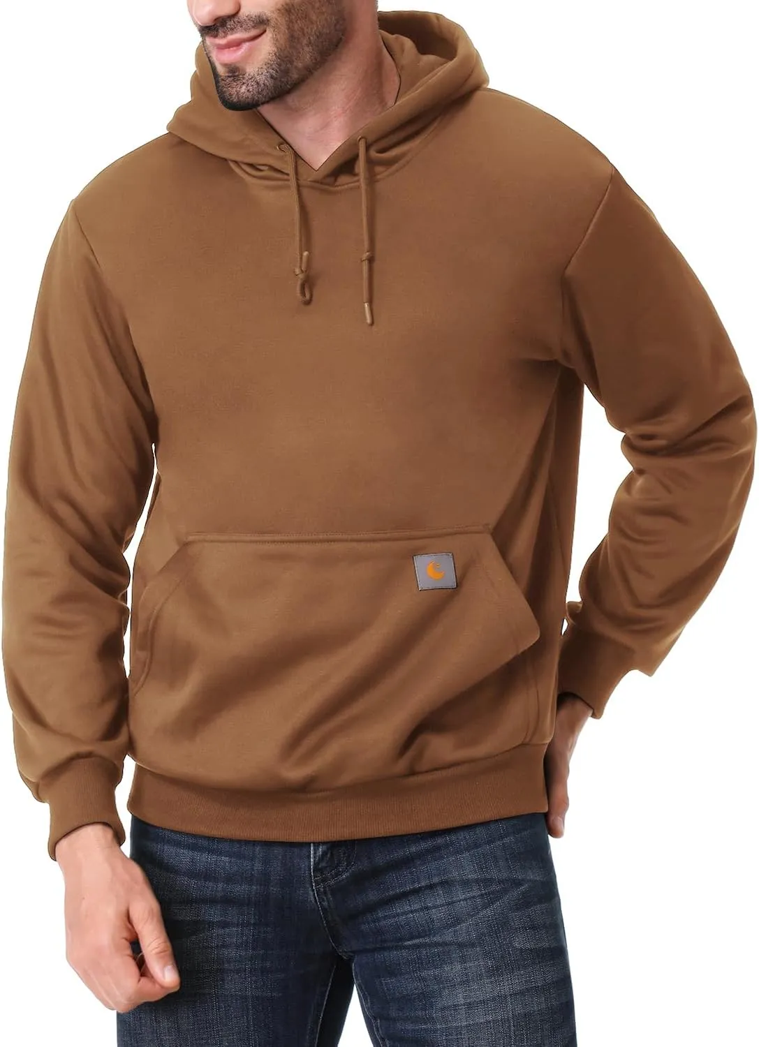 Men's Relaxed Fit Fleece-Lined Pullover Hooded Sweatshirt Comfortable and Soft