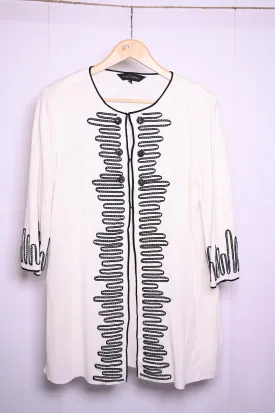 Ming Wang White Button Down Jacket – Medium