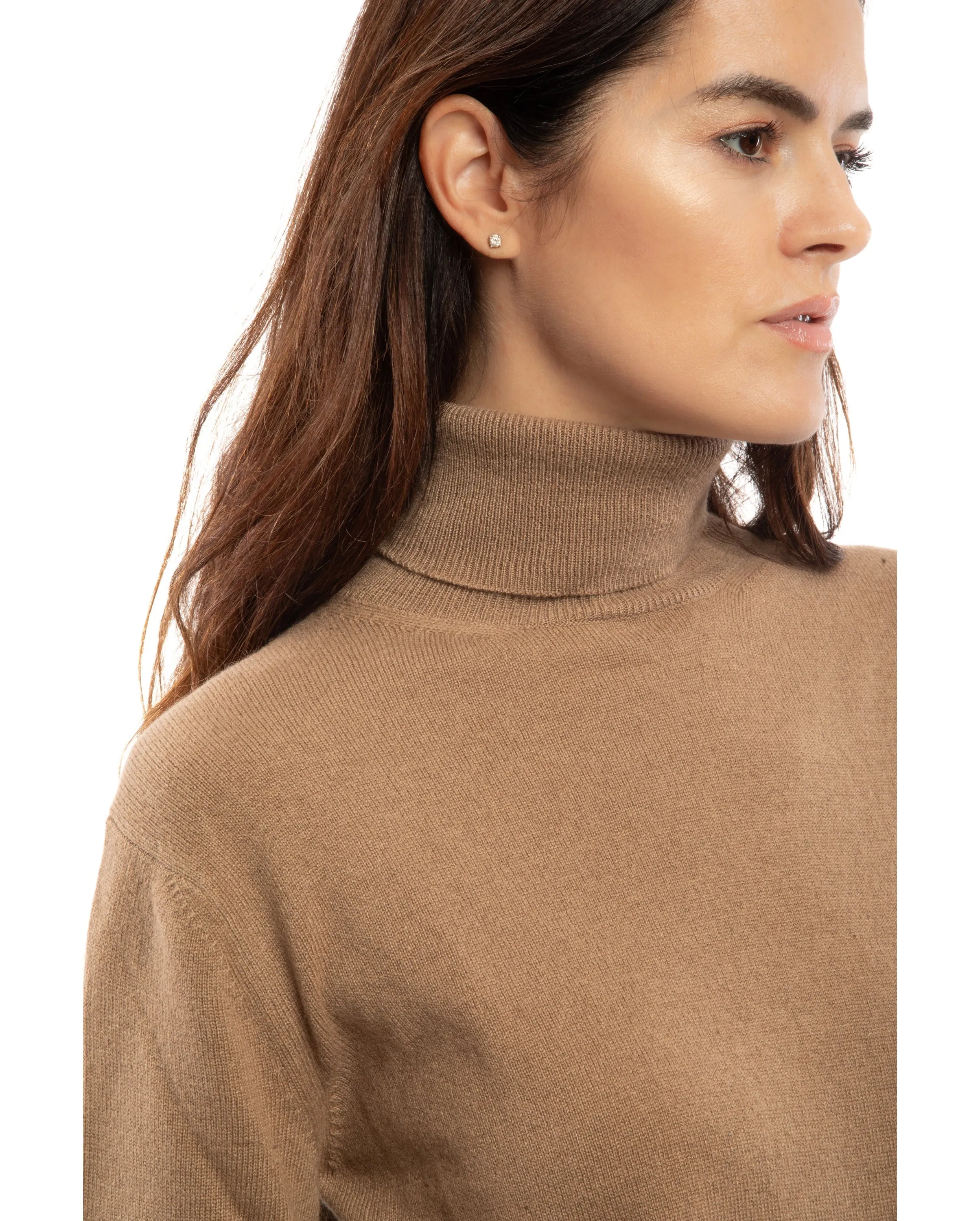 NEW FALL 24 - Women's Pure Cashmere Turtleneck Sweater Bordeaux