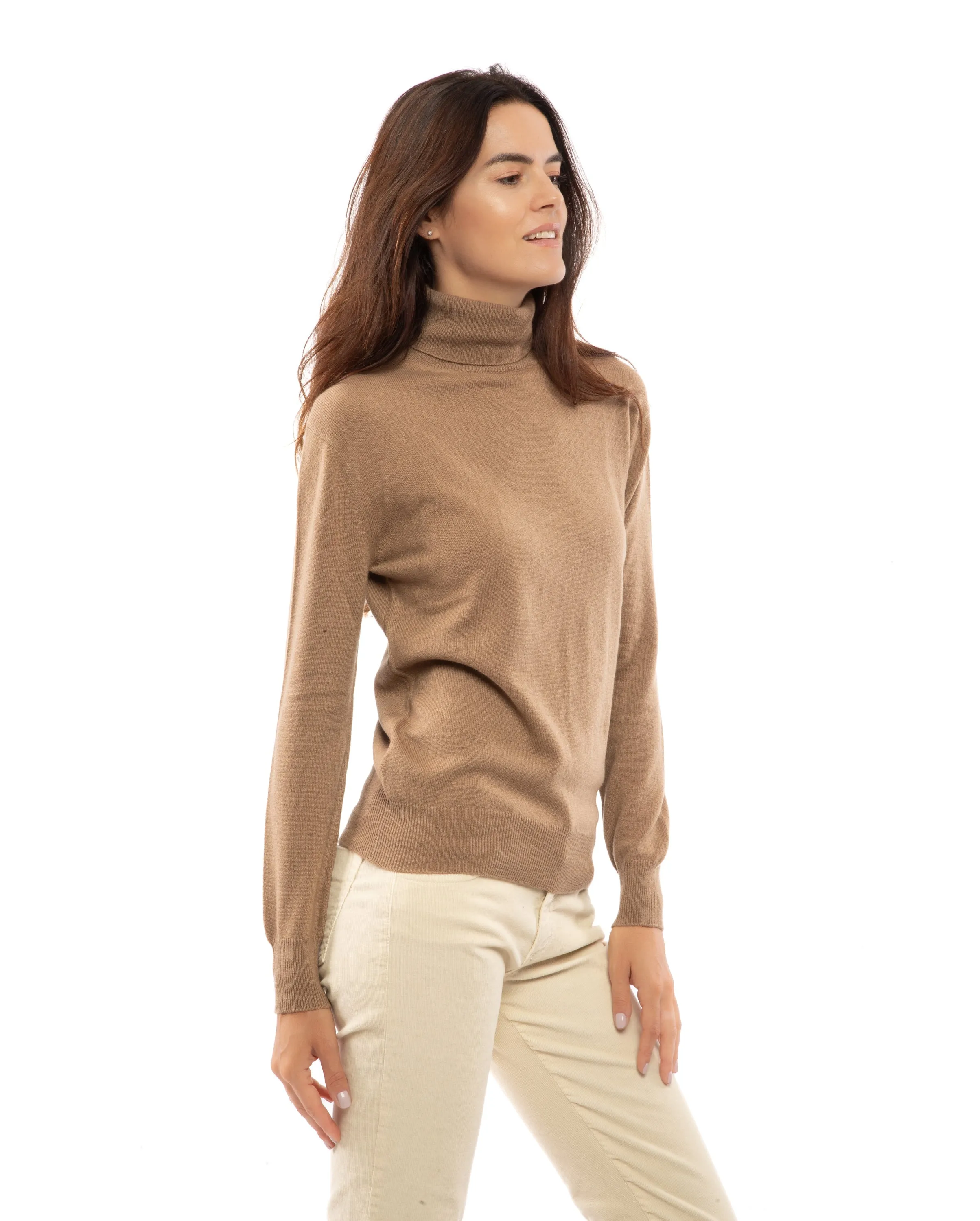NEW FALL 24 - Women's Pure Cashmere Turtleneck Sweater Bordeaux