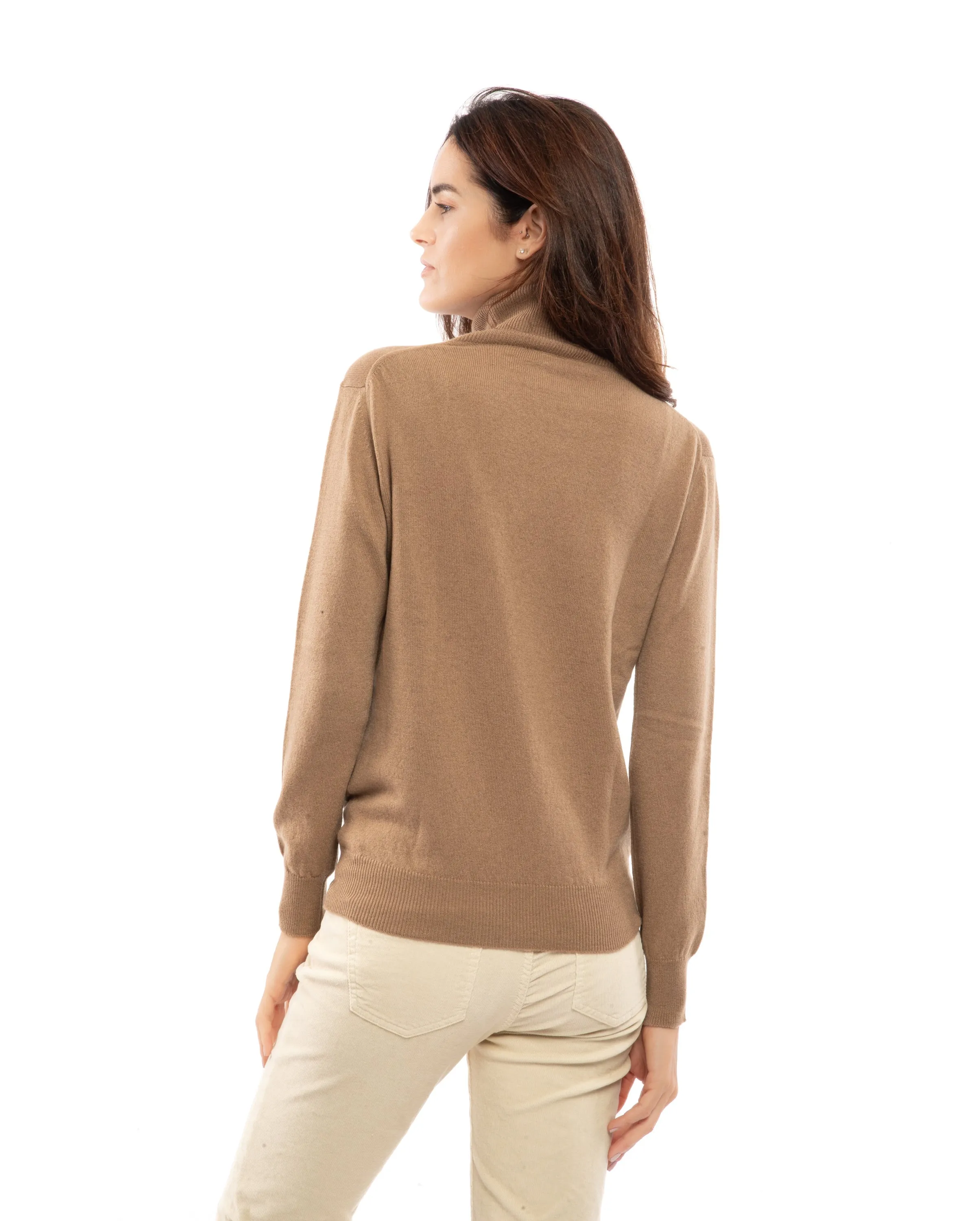 NEW FALL 24 - Women's Pure Cashmere Turtleneck Sweater Bordeaux