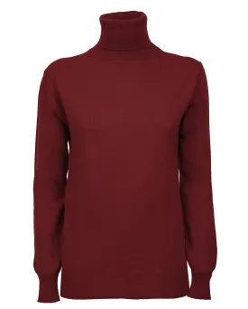 NEW FALL 24 - Women's Pure Cashmere Turtleneck Sweater Bordeaux