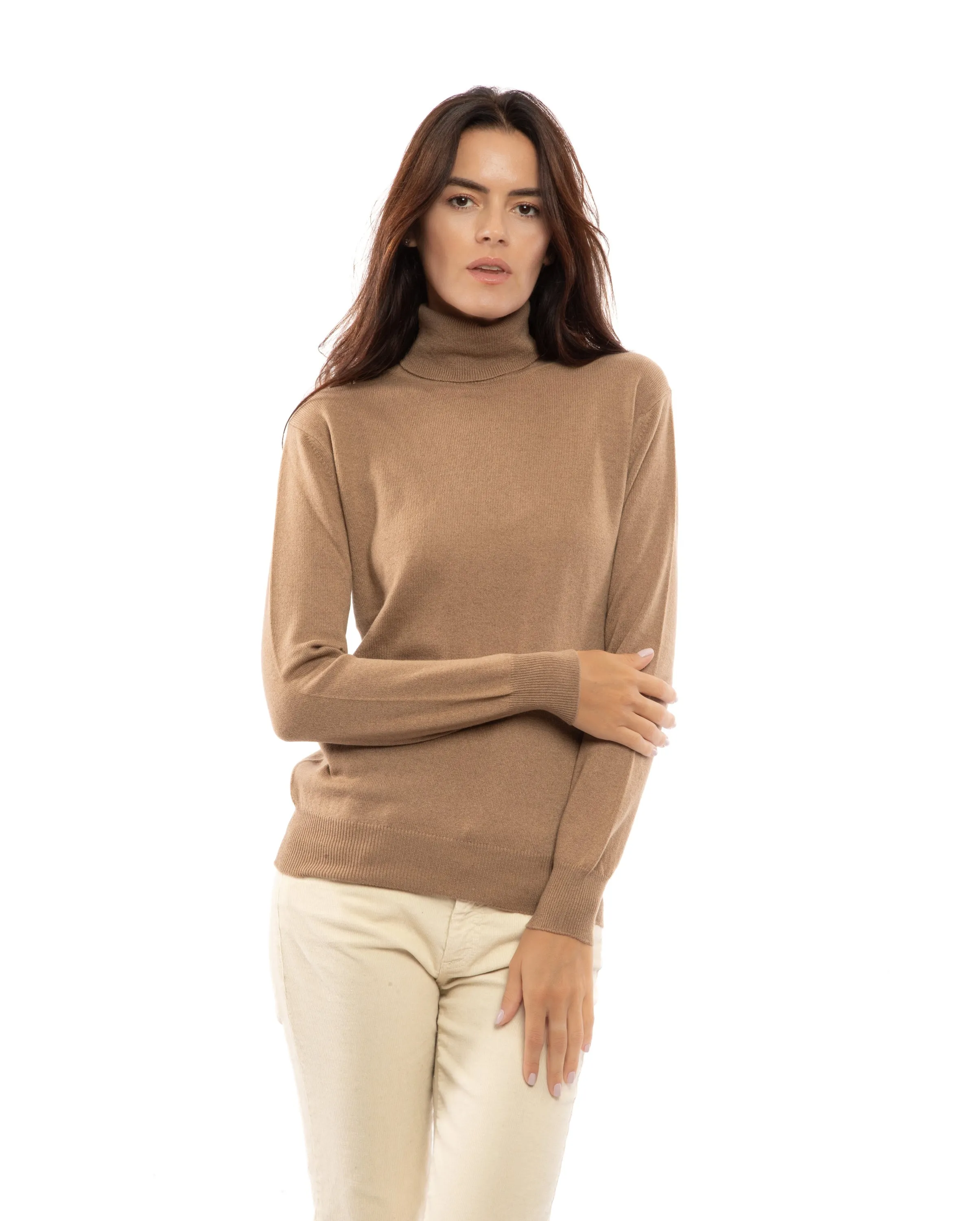 NEW FALL 24 - Women's Pure Cashmere Turtleneck Sweater Bordeaux