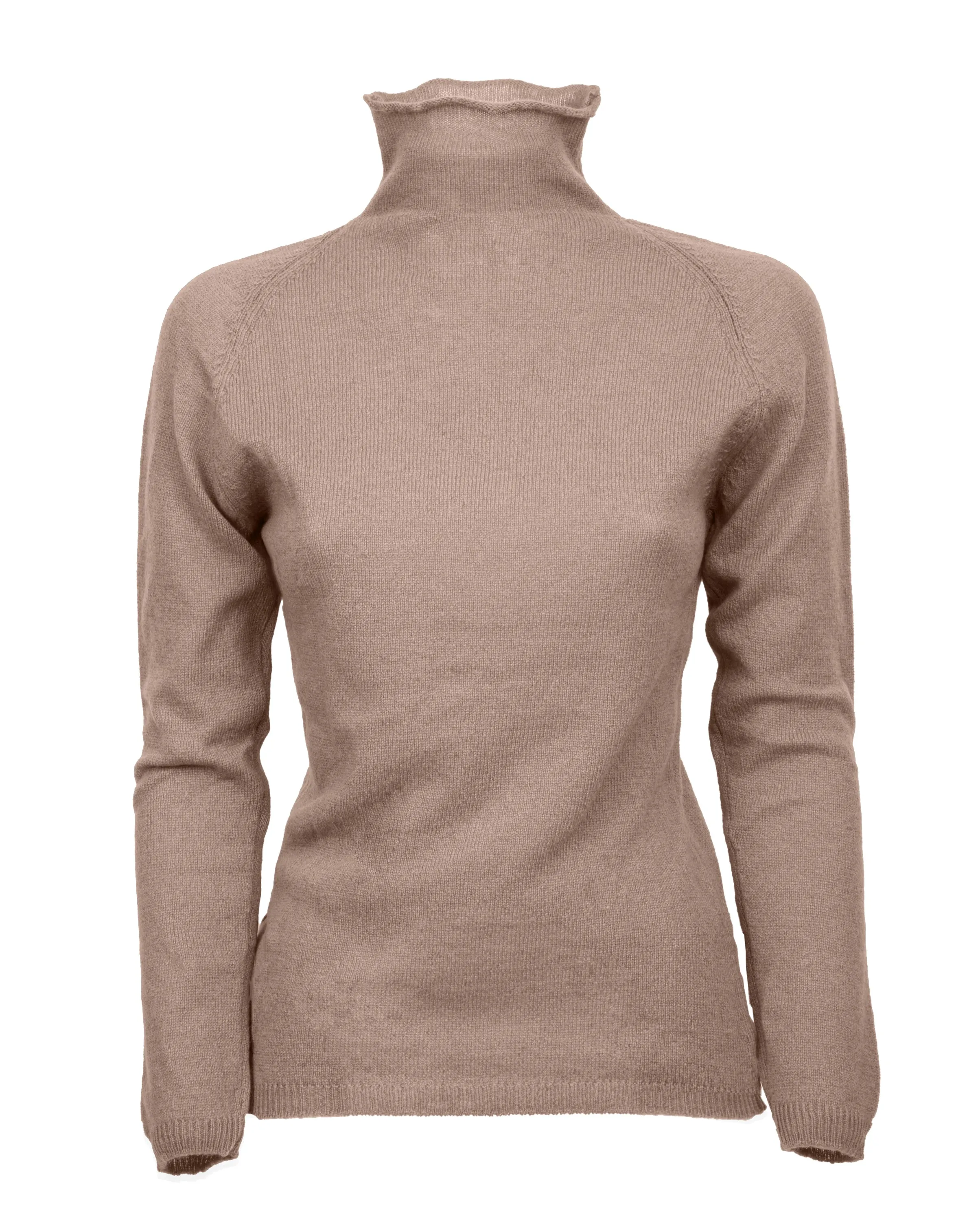 NEW FALL 24 - Women's Ultralight Cashmere Raglan Turtleneck Taupe