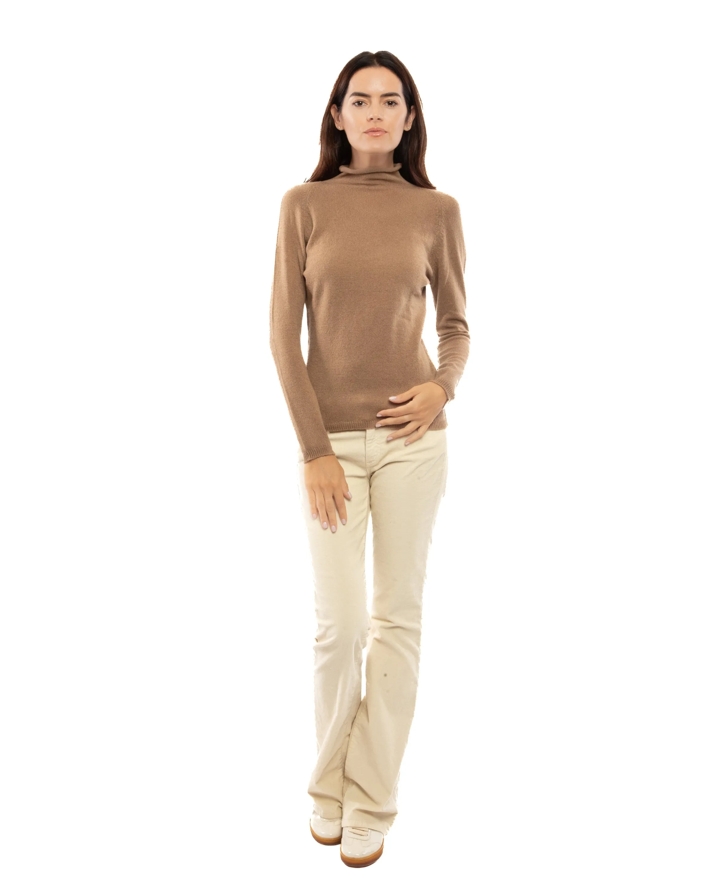 NEW FALL 24 - Women's Ultralight Cashmere Raglan Turtleneck Taupe
