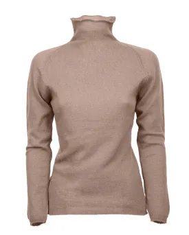 NEW FALL 24 - Women's Ultralight Cashmere Raglan Turtleneck Taupe