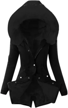 OIOLOYJM Women's Winter Coat Warm Puffer Thicken Parka Jacket with Fur Hood, Thick Padded Coats Loose Fleece Oversized Faux Fur Hooded Jackets