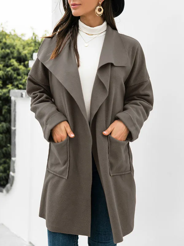 Open Front Drapey Woolen Coat