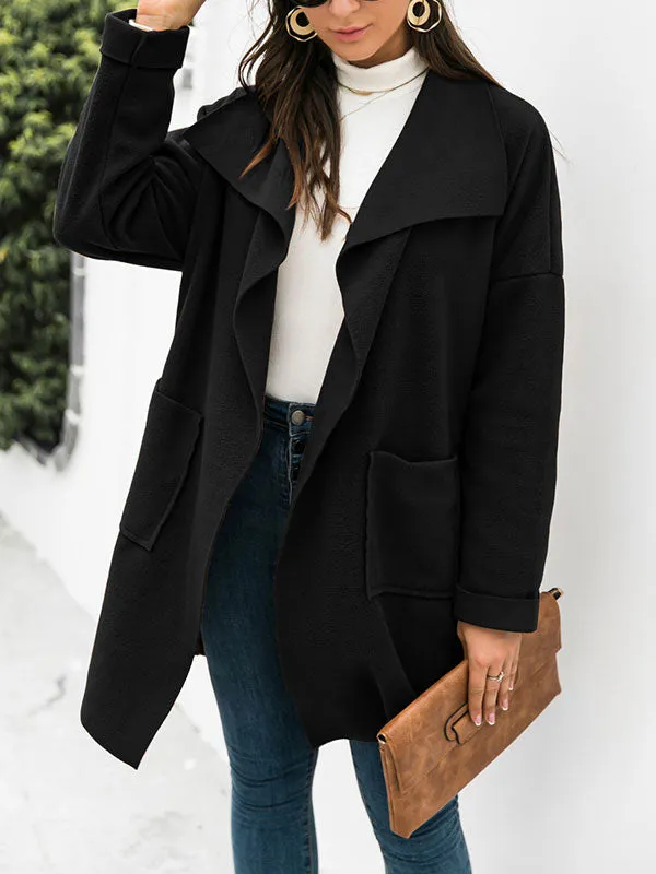 Open Front Drapey Woolen Coat