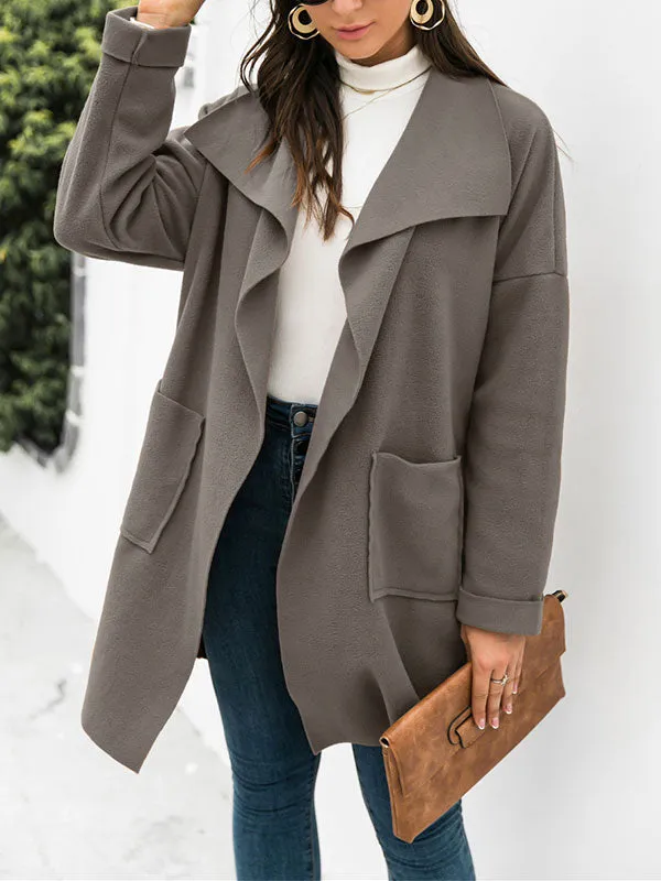 Open Front Drapey Woolen Coat