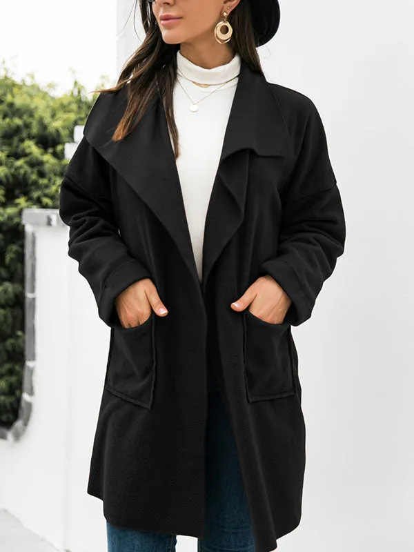 Open Front Drapey Woolen Coat