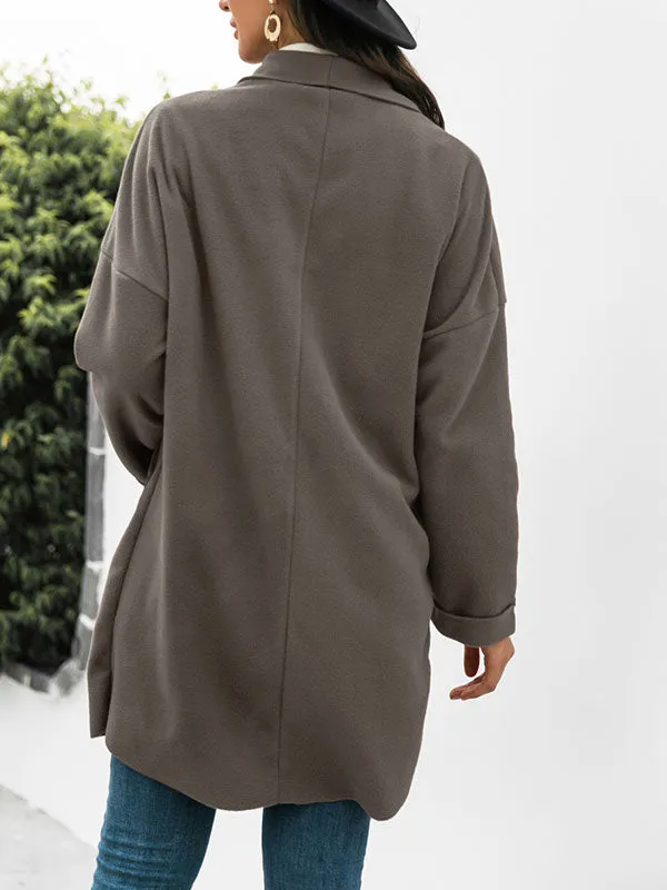 Open Front Drapey Woolen Coat